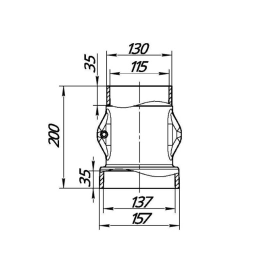 Фотография Стартовый дымоход 115-136 разборный с шибером