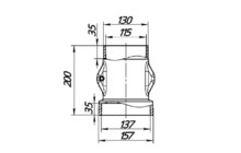 Стартовый дымоход 115-136 разборный с шибером
