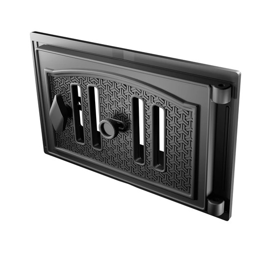 Фотография Чугунная дверца для камина поддувальная 