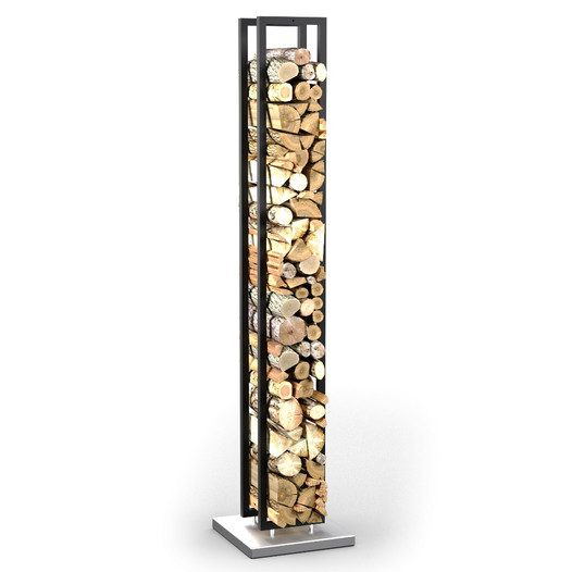 Фотография Дровник Stella большой в нержавейке черный