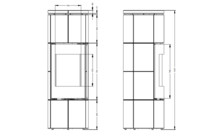 Печь-камин Астов R 1.0 XL K MAX кремово-бежевая