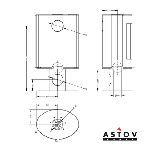 Фотография Печь-камин Астов OVAL