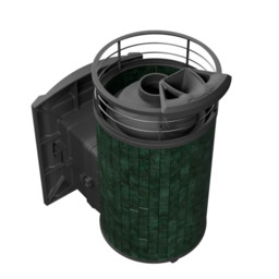 Банная печь ProMetall Атмосфера L в ламелях "Верде Гватемала" + сетка