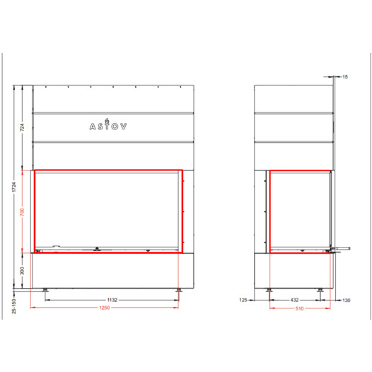 Фотография Каминная топка Астов П2С 12570 L