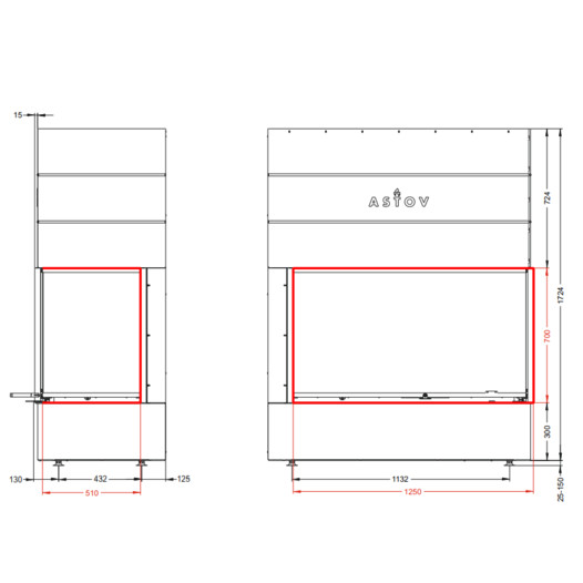 Фотография Каминная топка Астов П2С 12570 R