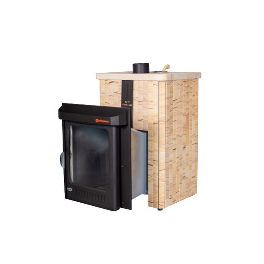 Фотография Печь для бани Ферингер ПФ Квадра Окаменевшее дерево наборный