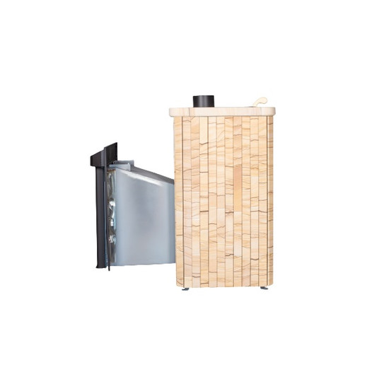 Фотография Печь для бани Ферингер ПФ Квадра Окаменевшее дерево наборный