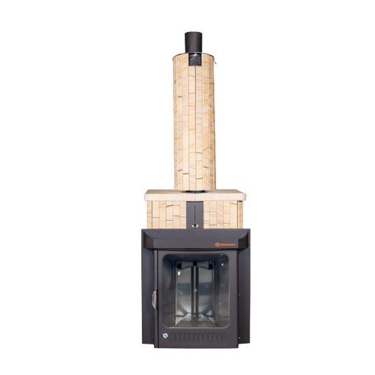 Фотография Печь для бани Ферингер ПФ Квадра Окаменевшее дерево наборный