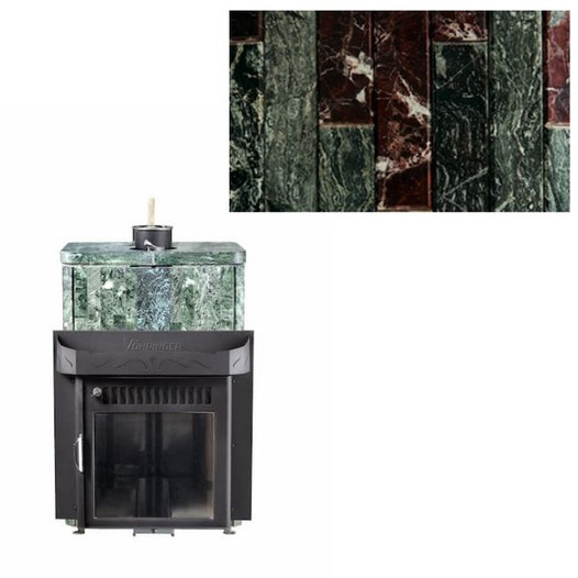 Фотография Печь для бани Ферингер ПФ Квадра Жадеит + Россо Леванте