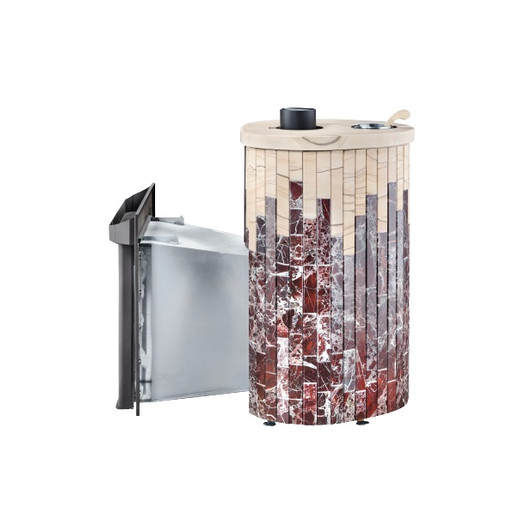 Фотография Печь для бани Ферингер ПФ Оптима Россо Леванте + Окаменевшее дерево