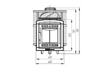 Банная печь ProMetall Атмосфера М КТК с коротким топливным каналом и сеткой нержавейка