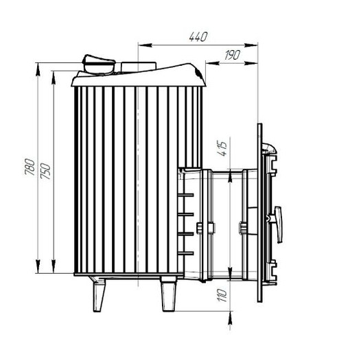 Фотография Банная печь ProMetall Атмосфера L в ламелях 