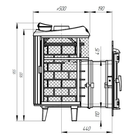 Фотография Банная печь ProMetall Атмосфера L комбинированная сетка-ламель 