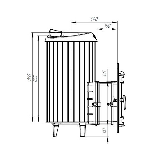 Фотография Банная печь ProMetall Атмосфера XL в ламелях 